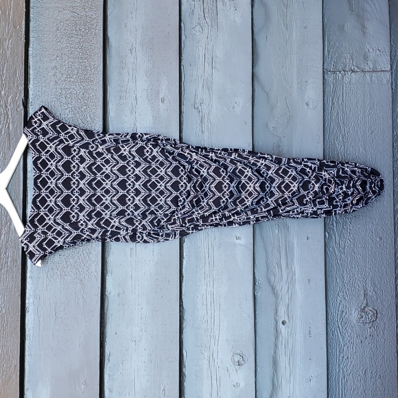 LEOTA Black Gray Chain Print Jersey Wiggle Ruched Maternity Dress sz S Women's - Picture 6 of 7